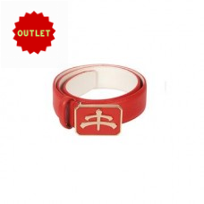Makebe Leather And Brass Riem - Rood